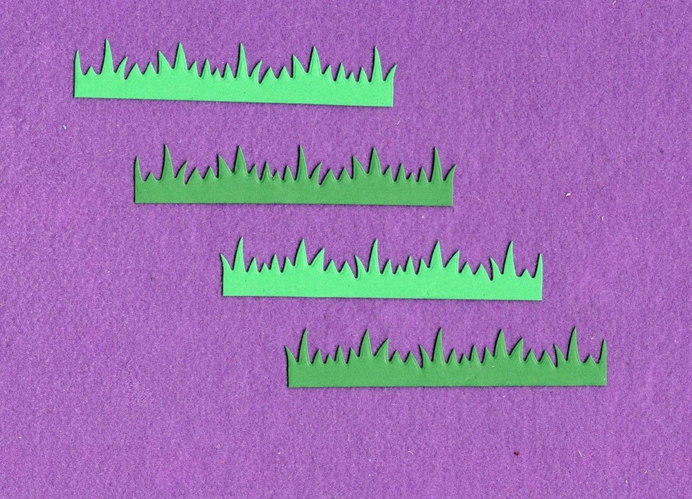 GRASS # 3 die cuts scrapbook cards