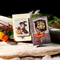 66 pcs Halloween PVC Waterproof Matte Surface Paper Sticker Scrapbook Craft