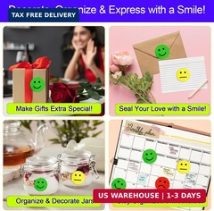 1800 PCS Happy & Sad Smile Face Stickers – 1 Inch Happy Face & Emotion Stickers