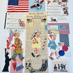VTG Americana Ephemera July 4th Patriotic 30+ Pcs Junk Journaling Scrapbooking