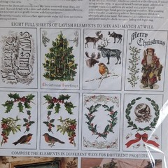 Iron Orchid Designs Figgy Pudding Transfers Christmas NIP