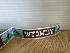 S.R.M. State Titles Banner Stickers Wyoming Sticker Roll Vintage Hard To Find ￼