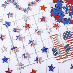 Patriotic Foam Stickers 4th of July American Flag Star Foam Decals Glitter Stars