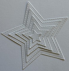 RED,WHITE & BLUE STITCHED STAR Die-Cuts(15pc)Fourth Of July•Independence•America
