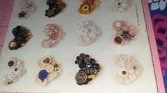 Vintage Hallmark Stickers Hearts Crafted With Beads And Buttons 1 Sheet