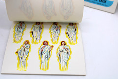 Vintage Stickers Die Cut Seals 5 SETS (676 total Stamps ) Jesus Angels Squirrels