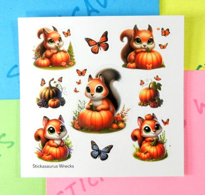 Mini Squirrels & Pumpkins Mini Sticker Sheet
