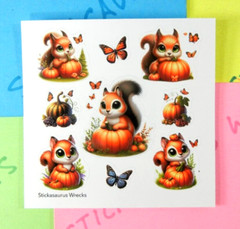Mini Squirrels & Pumpkins Mini Sticker Sheet