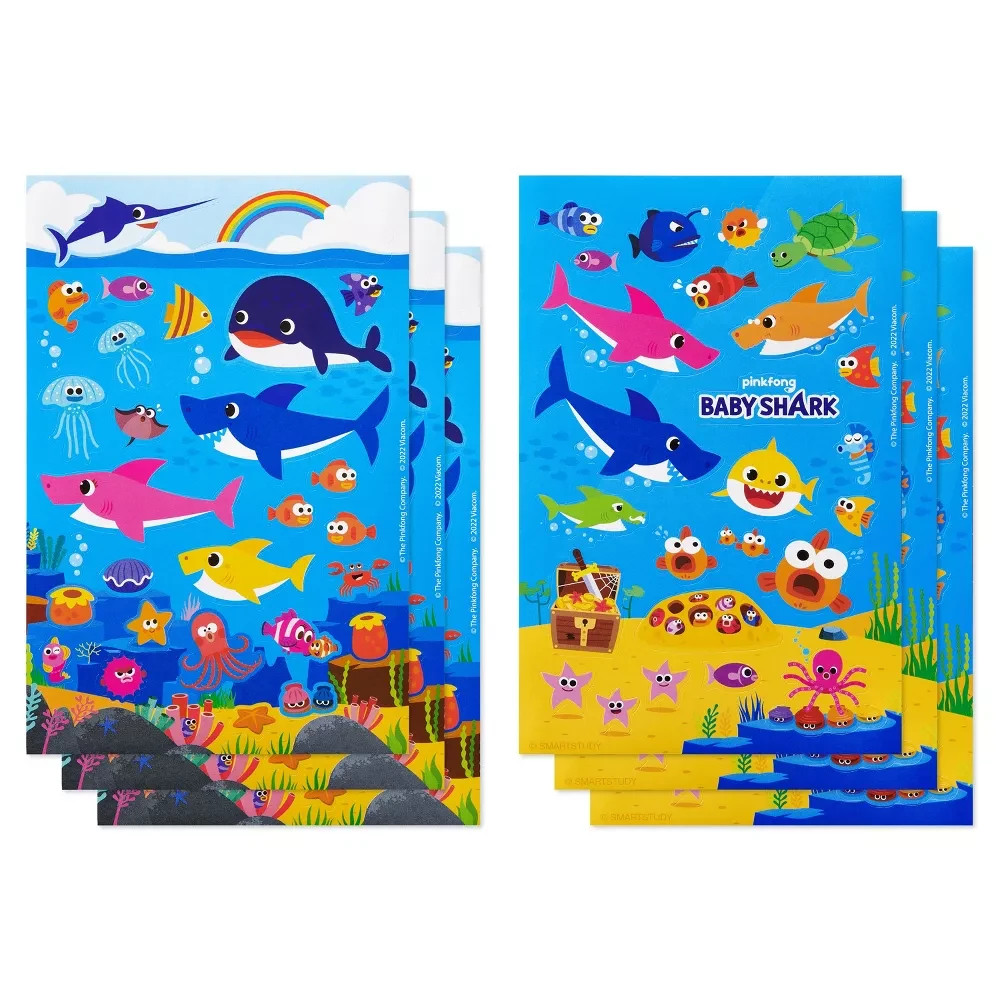 Baby Shark 165ct Stickers Standard Glossy 6 Sheets by American Greeting