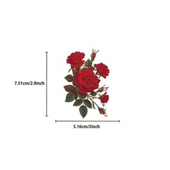 50PCS Red Rose Stickers Aesthetic PET Transparent Vintage Rrose