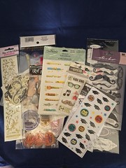 Various Scrapbooking Stickers & Metal Sticker Lot Of 14