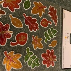 FALL PAPER CRAFTS STICKERS SHINY LEAVES FALL LEAVES FALL FOILED LEAVES 26PCS