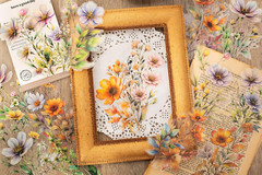 120 Pieces Watercolor Flower Stickers Set – Big 4.7″ Waterproof Clear Botanical