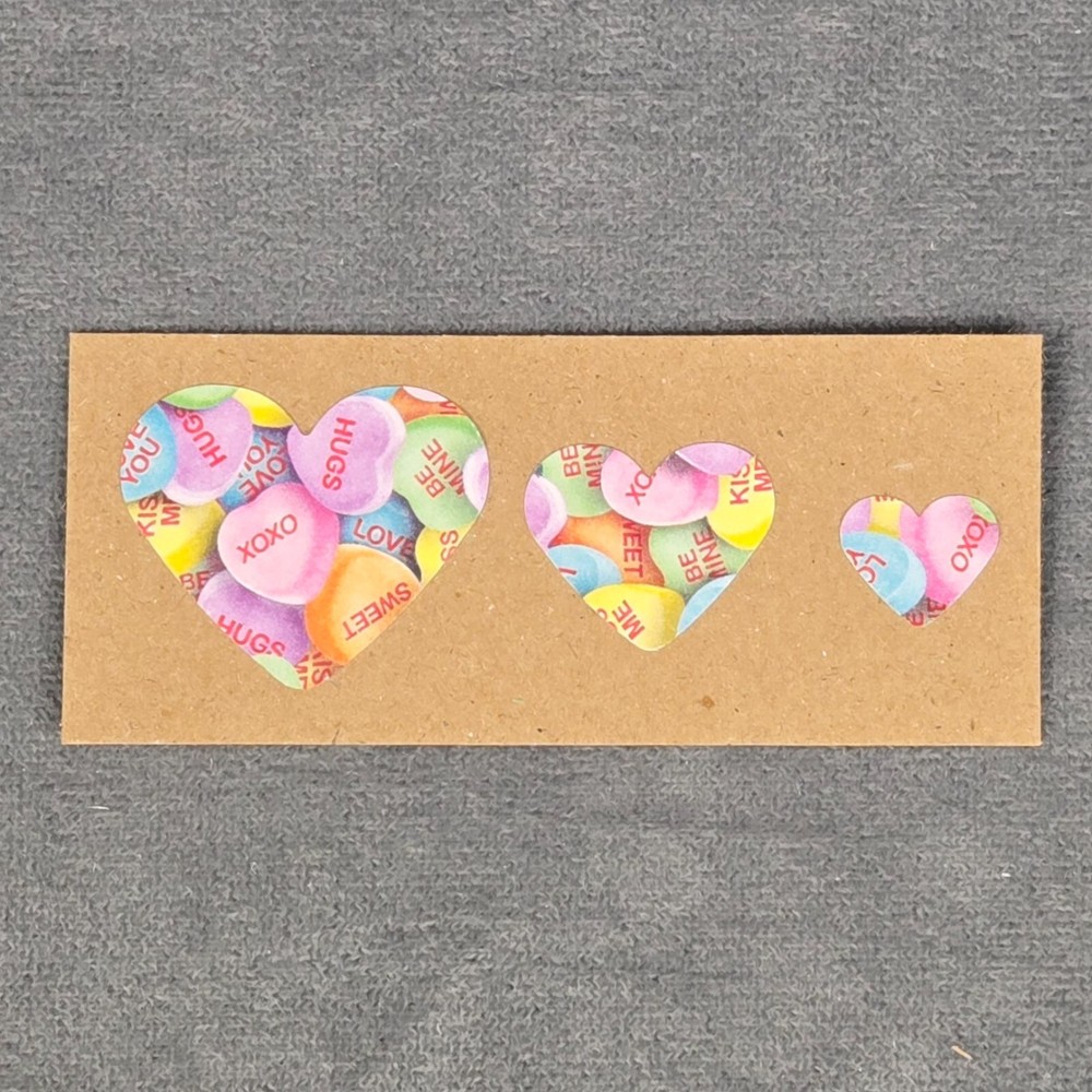 Valentine’s Day Heart Stickers Set of 20 Paper & Foam Handmade Stickers