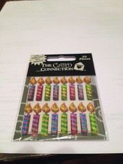 The Card CONNECTION 2 SHEETS 32 PC MULTI-COLOR EPOXY BIRTHDAY CANDLES STICKER 3D