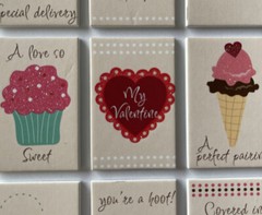 VALENTINE’S DAY GLITTER FOAM CARD Stickers(9pc)Love•Hearts•Be Mine•Owl •Sweetie
