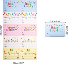 Happy Birthday Name Stickers – 100 Pcs 3X2 Inch Self-Adhesive Birthday Present S
