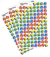 3 Sheets HAPPY BOOKS Reading 300 Scrapbook Stickers!!
