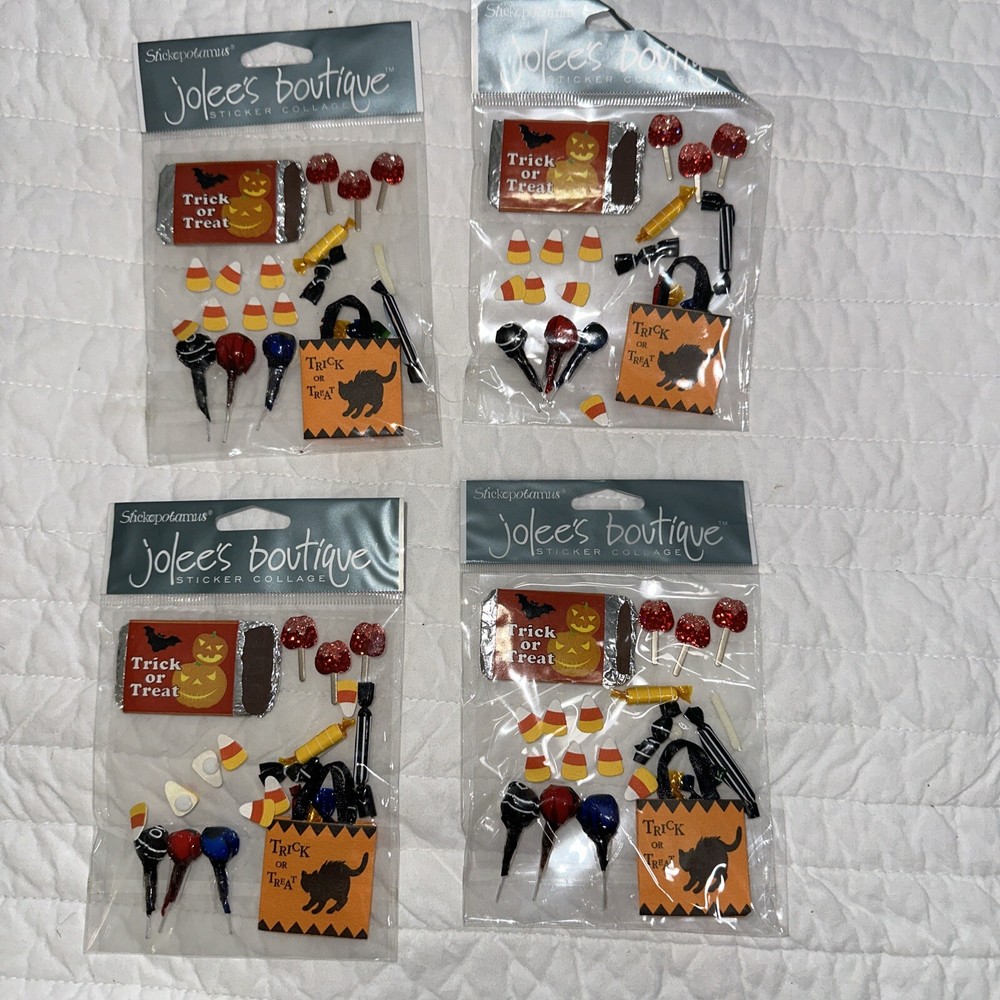 Jolie boutique 54903 trick-or-treat candy stickers lots of four new!