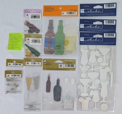Lot 10 Jolee’s Boutique Alcohol Stickers Beer Wine Martini Champagne Cocktails