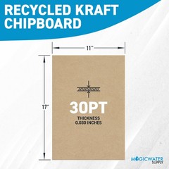 CHIPBOARD SHEETS Medium Weight 30pt 50ct 11 x 17 Inch MAGICWATER SUPPLY