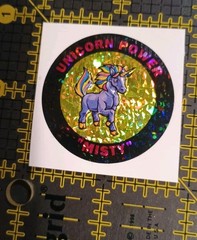 Vintage Stickers Rainbow Unicorn Prism Sticker RARE Embossed