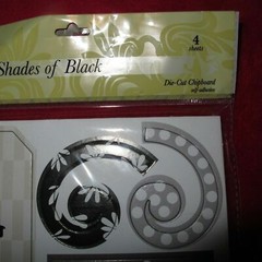 GCD Studios Shades of Black Die-Cut Chipboard 4 Sheets Self-adhesive Scrapbook