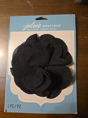 Jolee’s Boutique BLACK BURLAP LARGE FLOWER Scrapbooking Embellishment