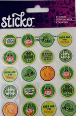 Sticko Stickers ST PAT’S KISS SEALS Irish St. Patrick’s Day 32 Pc Scrapbooking