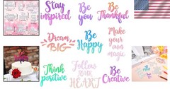 9 Pcs Inspirational Words Metal Cutting Dies for Card Making Scrapbooking DIY