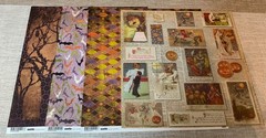 HUGE Halloween Crafting Scrapbooking Lot Paper Fabric Stickers Ribbon Die Cuts
