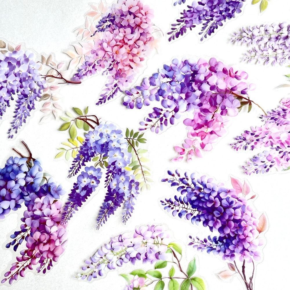 Purple Lilac Stickers Summer Junk Journal Collage Scrapbooking