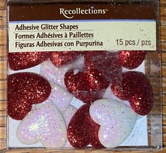 Recollections Adhesive Glitter Shapes Hearts Love Valentines Wedding Scrapbook