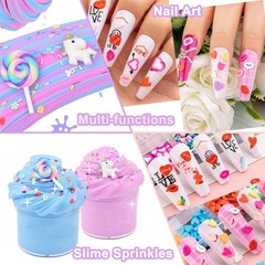 Fake Sprinkles 3.5~5mm long, 4~5mm wide, 0.5~2mm thick, 12 Bottles Mixed 180g