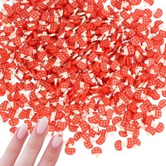 Polymer Clay Slices, 100g Red Mushroom Slice Fruit Art Slices, Red