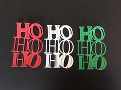 HO HO HO Die Cut Embellishments 3-3/4 x 2-3/4 6pcs Choose Color Scrapbook Cards