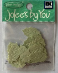 LIGHT GREEN HOLLY LEAF Die-cut Embellishment(20pc)Jolees •Garden•Berry•Christmas
