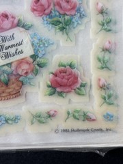 Vintage 1981 Hallmark Rub-On Transfers Victorian-Style Rose Theme