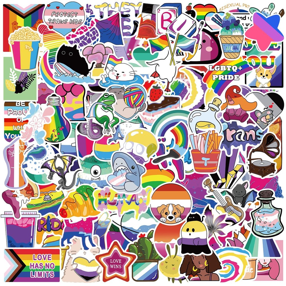 MEPLUM Pride Stickers, 200 2 inches to 3 inches, 200 Pcs Mixed Stickers