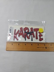 Scrappin’ Sports & More rub-ons ~KARATE Red Title Adhesive Dry Transfer 5″