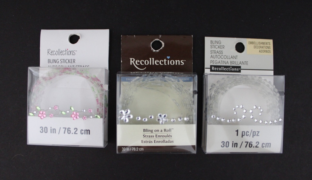 Bling on a Roll Sticker Embellishments Rhinestone Sparkle Lot of 3 Recollections