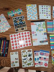 Vintage Retro Sticker Large Variety Lot Partially Used As Shown Scrapbooking