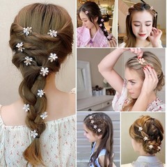 10Pcs Small Mini Metal Hair Clips with Flower Design and Crystals – Cute Barr…