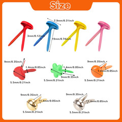 510Pcs Brads for Paper Crafts, 14 Colors and 5 Styles Metal Brass Brads Paper Fa