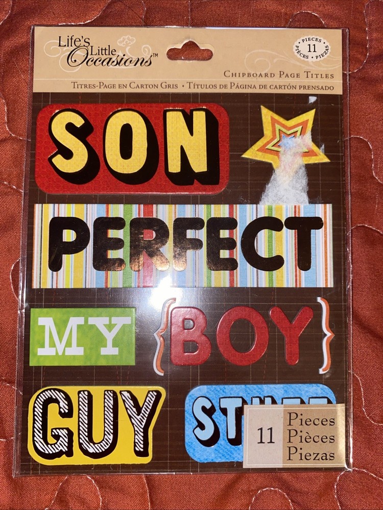 RARE K&Company Lifes Little Occasions Son My Boy Guy Stuff Family Stickers