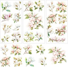 3 Sheet Floral Furniture Transfers 6″x12″ Rub on Vintage Flower Rub on Transfers