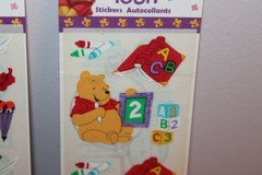 VTG Disney Winnie the Pooh Sandylion 3 packs Stickers Sealed Tigger fall ABC 123