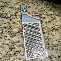 Bling Clear Silver Adhesive Gems Rhinestones 2″ x 4′ Gem Sticker Sheets