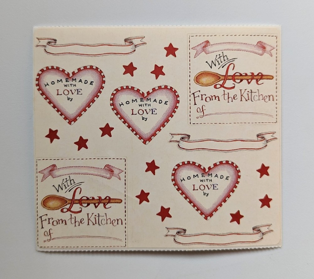 Vintage Susan Branch Stickers Kitchen Love Food Label 1 Module Sheet 4.5″x5″