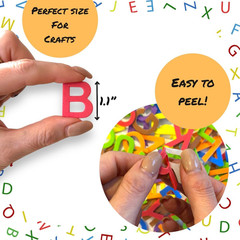1300 Pcs Foam Letters Stickers for Crafts- 8 Colors of Alphabet Foam Sticky L…